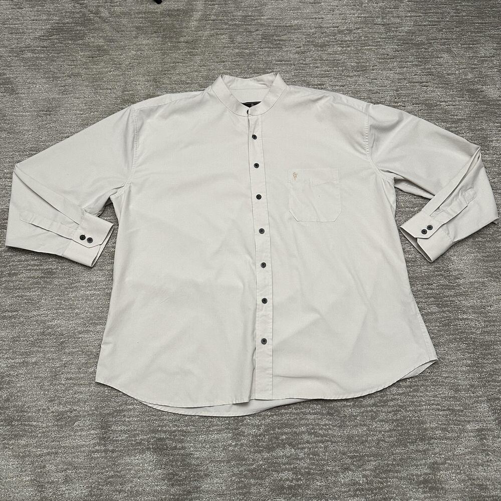 Celtic Ranchwear Shirt Mens 3XL White Band Collar Western Long Sleeve Irish